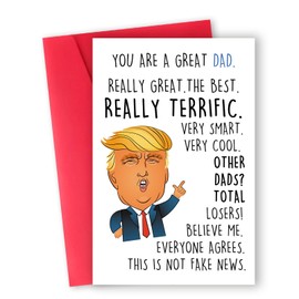 gerdiny Funny Trump Fathers Day Cards for Dad, Trump Gifts for Father,Trump Fathers Day Card from Daughter Son, Joke Trump Birthday Cards for Men