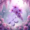 1 Purple Hair Claw - Flower Shaped Plastic Jaw -