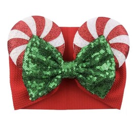 CLGIFT Minnie Ears Baby/Toddler Headband, Minnie Baby Ears, Minnie Ears Baby Headband, Toddler Headband (Peppermint Candy)