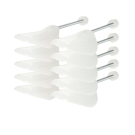 Incutex 5 Pairs of Shoe Stretcher Variable Size 38-44 Plastic Shoe Stretcher Transparent White, transparent