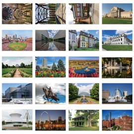 xtvinvm US City Saint Louis Missouri Travel Postcards from Around the World Vintage Postcard Pack for Mailing Business Christmas Holiday Birthday Postcards with Mailing Side Set of 20