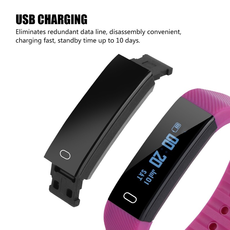 0.86inch IPS Color Screen Smart Bracelet Pedometer Sport Bluetooth Purple