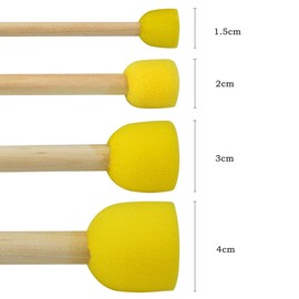 Sponge Painting Brush Set, obmwang Pack of 20 Round Sponges Brushes Painting Tools for Kids DIY Painting (4 Sizes)
