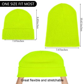 Pistha Beanie Hats for Men Women (Neon Green, 1)