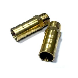 VEDA 2 x 8 mm to 1/4" BSP Thread Solid Brass Hose Tail Connector Barbed to BSP Male Thread. Pond/Pool/Hose Pipe Adapters