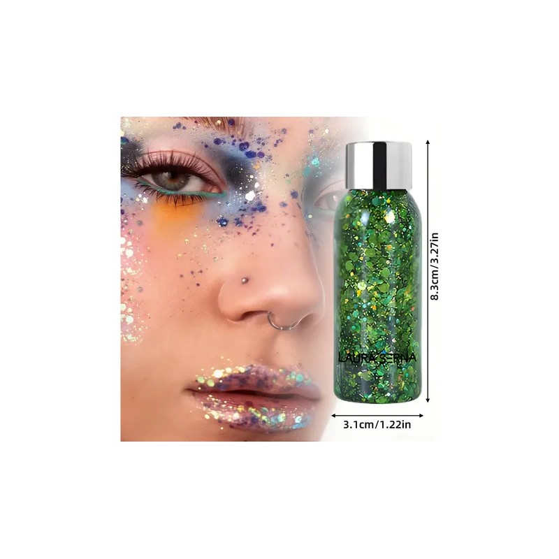 9pz Body Glitter Maquillaje Cabello Cuerpo Brillos Colores