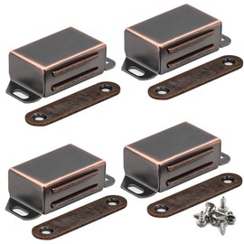 20 lbs Magnetic Door Catch, Heavy Duty Latch for Cabinets Shutter Closet Furniture Door, Stainless Steel Cabinet Catch, Oil Rubbed Bronze (4 Pack)
