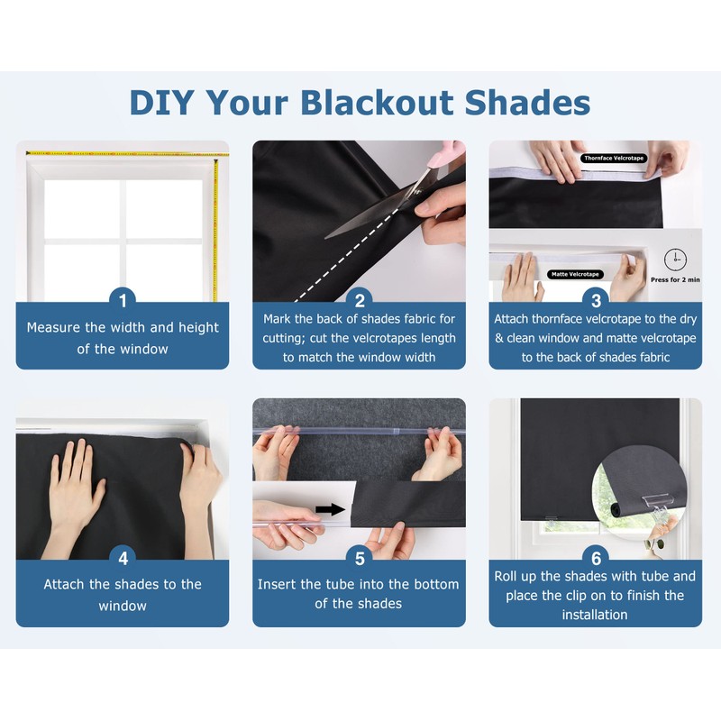LazBlinds 100% Blackout Door Curtain, No Tools No Drill Cordless