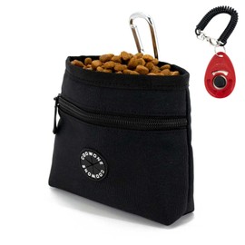 COOWONE Dog Treat Pouch with Pet Training Clicker, Detachable Dog Puppy Training Treat Bag, 900D Oxford Cloth Magnetic Closure Small Dog Poop Bag Holder for Travel or Outdoor Use