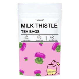 TZTZBOM - Milk Thistle Tea Bags, 3g x 20 Count - Natural Milk Thistle Tea, Roasted Milk Thistle Seeds Herbal Tea for Liver Cleanse, Caffeine Free