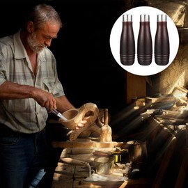 DOITOOL 3pcs Wooden File Handle with Metal Collars for Garage Woodworking Carpenter Tool Maintenance File Cutting Tool Craft