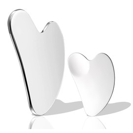 Gua Sha Stainless Steel Facial Tools, Lymphatic Drainage Massager for Face, Chin & Jawline Sculpting, Body Guasha Tool for Muscle Tension, Skin Care