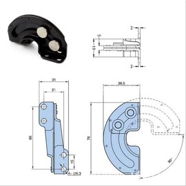 TAIQIAOLE 2PCS 90 Degree Hidden Hinge for Cabinets, Black Semicircular Door Hinge with Tip Out Limiter Kitchen and Industrial Equipment Cabinet Hardware