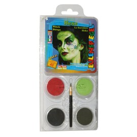 Eulenspiegel 204085 Make-Up Set Witch for Approximately 40 Masks, Make-Up Colours, Carnival, Theme Party