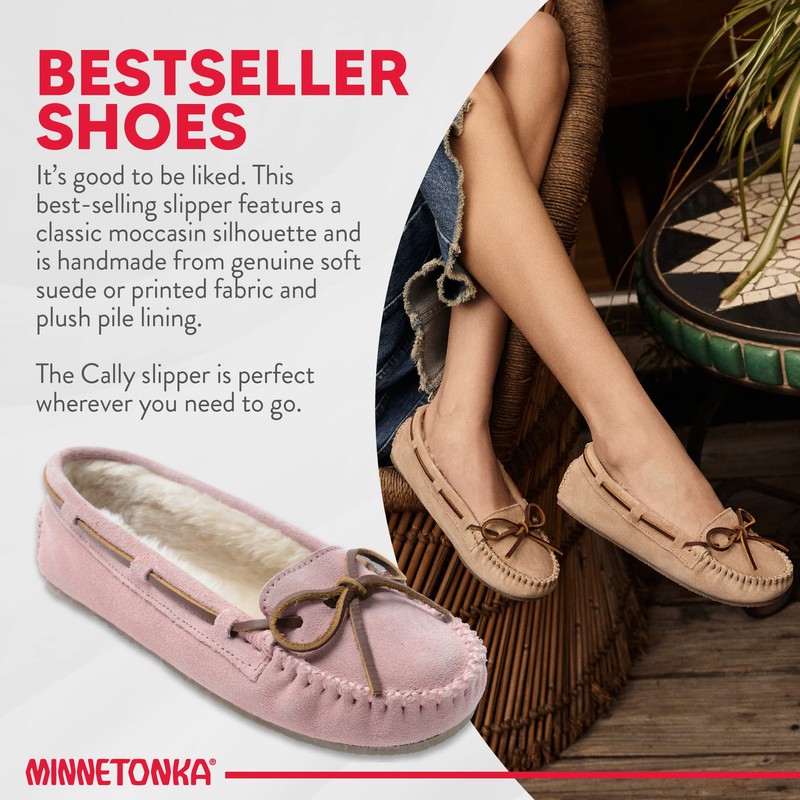 Minnetonka Womens Cally Slipper, Pink Blush, Size 6