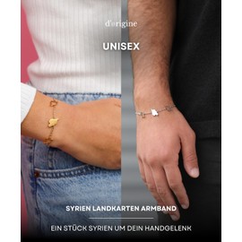 d'origine Syria Map Bracelet Unisex Women Men Syrian Jewellery Syrian Bracelet Syria Flags Jewellery, Stainless Steel