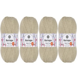 Kartopu Baby One,Baby Knitting Yarn,(4Pack),Anti-Pilling (Low-Pilling)Featured,Each Skein/Ball 100 g (3.5 oz) (Beige 861)