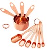 10-Piece Copper Measuring Cups and Spoons Set Stainless Steel Heavy
