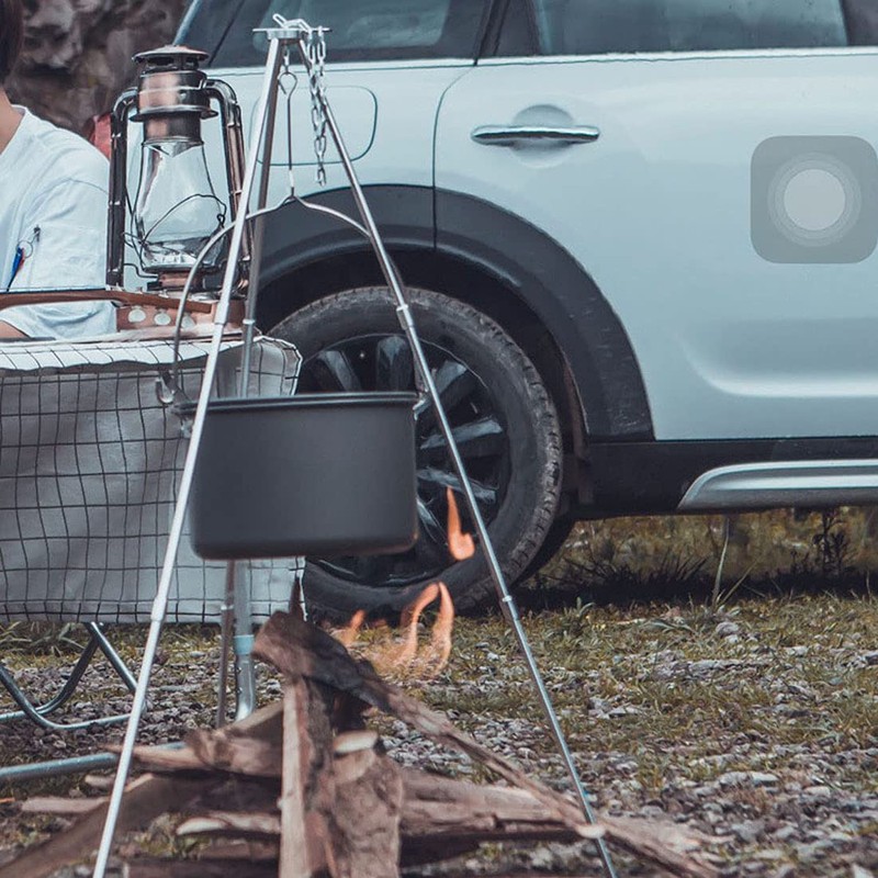 Rayeeley Portable Mini Camping Tripod Campfire Cooking Dutch Oven Tripod