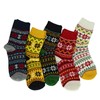 Fraobbg 5 Pairs Vintage Winter Women Socks Warm Thick Knitted