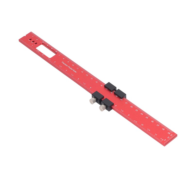 300mm Woodworking Scribing Ruler Aluminum Alloy Woodworking Pocket Slide Stop