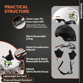 Qunature Ski Helmet with Protective Liner and Ear Pads for Men and Women Adjustable Ventilation System Ski Helmet for Outdoor Skiing & Snowboarding, Snow Landscape S/M/L