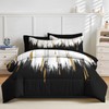Nesker Comforter Set Queen Size, Black Gold White 7 Pcs