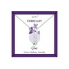 AFFY February Birth Month Iris Flower Disc Pendant Necklace In
