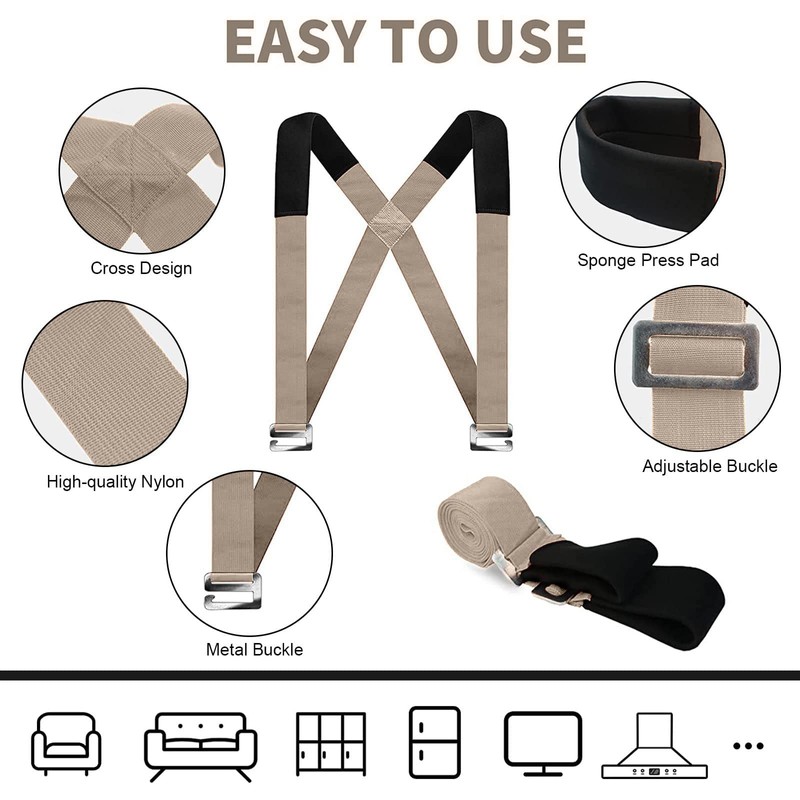Moving Straps, Lifting Strap for 2 Movers, Easily Move, Lift,