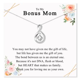 ACOGVN Gifts for Bonus Mom Mothers Day Christmas Valentines Day Easter Birthday Gifts Stocking Easter Basket Stuffers Necklace Jewelry Gifts for Bonus Mom Women