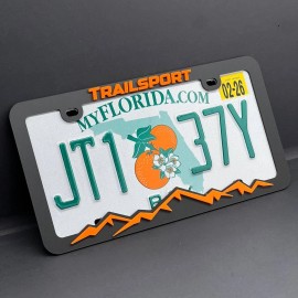 plate frame TRAILSPORT License Plate Frame Cover – Black Car Tag Frame for Truck SUV Car
