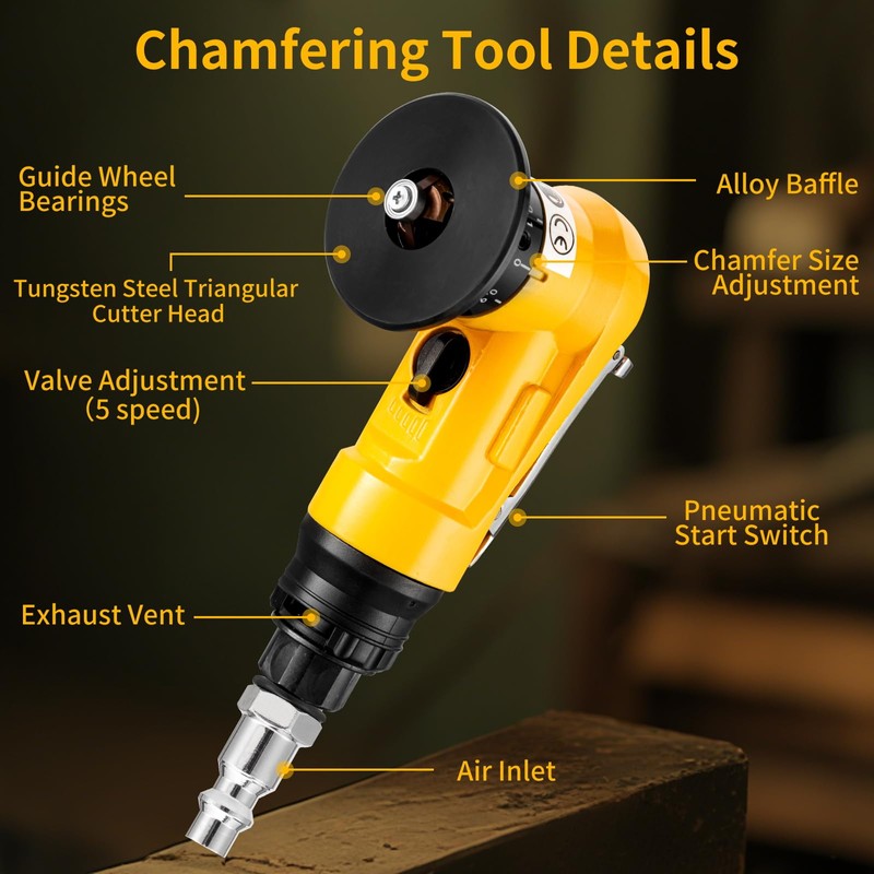 2 in 1 Pneumatic Chamfering Tool - Mini Air Chamfer