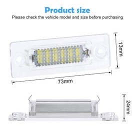 URAQT LED Number Plate Light, 2 Pcs Error Free License Plate Lamp Taillight, 12V White 6500K Water Proof LED Rear License Plate Lamps for V-W Caddy T5 Golf Jetta Passat