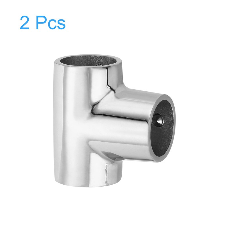 uxcell 4 Pcs Boat Handrail Fitting, 3-Way Pipe Connector Marine