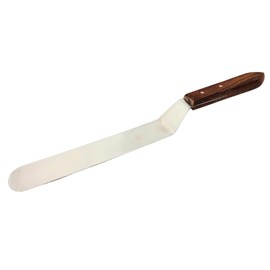Dental Lab Spatula with Offset Stainless Steel Polished Blades and Wooden Handle Multipurpose Bayonet Knife for Plaster Alginate Mixing to do Laboratory Tasks (12" Stainless Steel Blade)