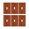 TREEWELL 6-Pack Single Toggle Light Switch Covers Wall Plate, Wood