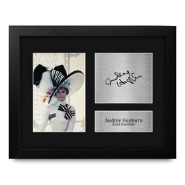 HWC Trading Audrey Hepburn My Fair Lady Framed Gifts Printed Signed Autograph Picture for Movie Memorabilia Fans - US Letter Size