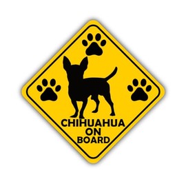 Chihuahua On Board Stickers - Set of 2, 260mm x 260mm Vinyl Decals, Durable and Laminated for Vehicle, Window, or Home Decoration - Dog Lover's Accessory
