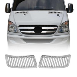 OMAC Front Bumper Grill Trim Molding for Mercedes Sprinter W906 2006-2018 Silver 2Pcs