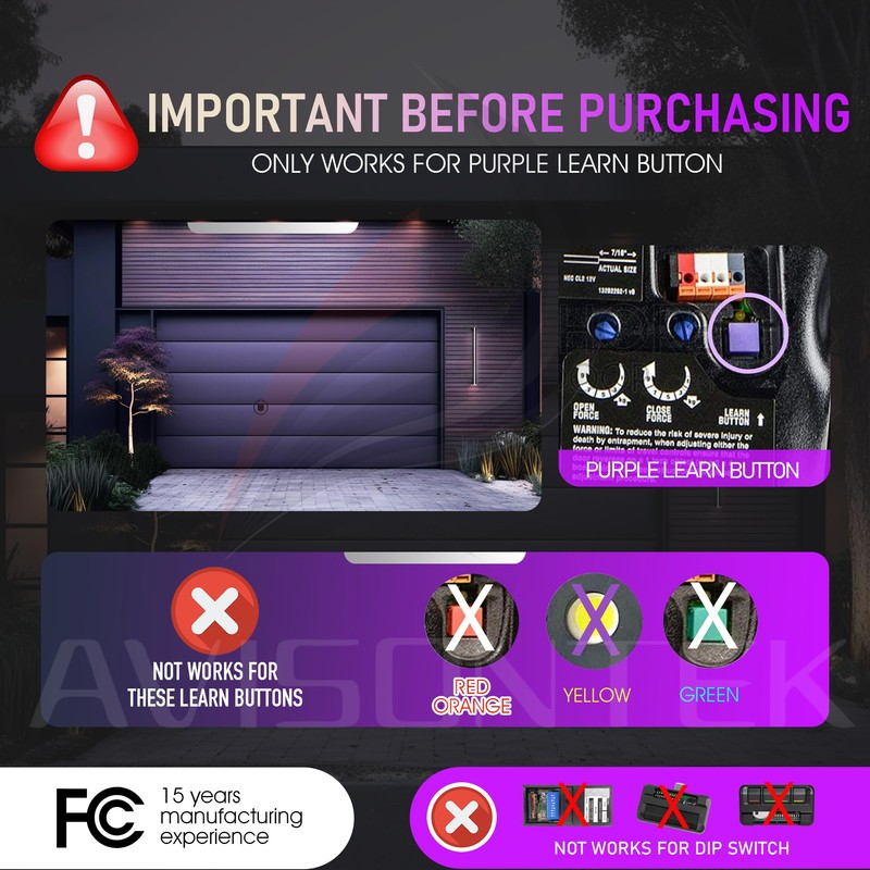 Chamberlain 953ESTD Universal Garage Door Opener Remote - Quantity 2【10-Year-Warranty】