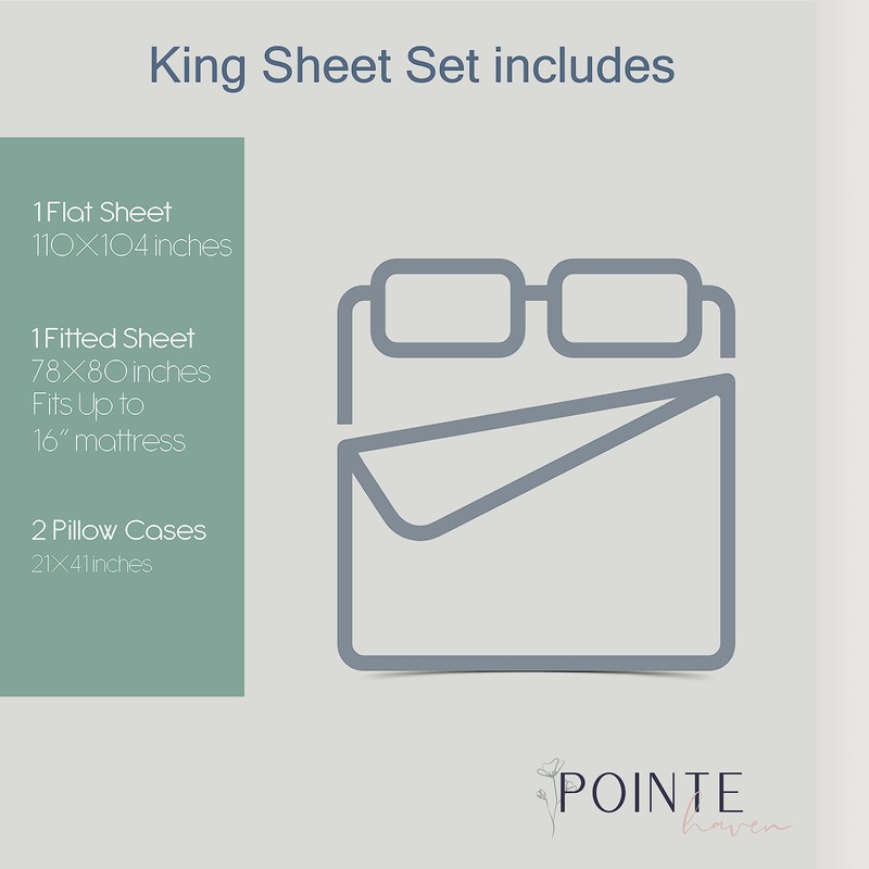 Pointehaven Heavy Weight Flannel Cotton Sheet Set, King, Linen