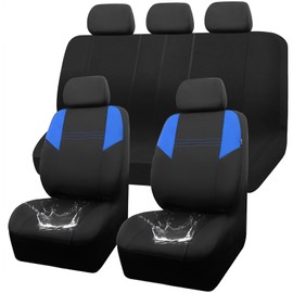 CAR PASS AquaShield Car Seat Covers for Front Seats, Waterproof Seat Covers for Cars, Neoprene Seat Cover Set Full Sets, Interior Covers for Auto Truck Van SUV(Full Sets,Blue)
