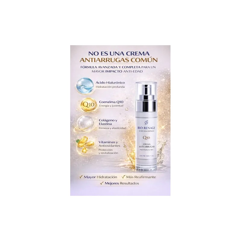 Crema Facial Antiarrugas Mujer Hidratante Reafirmante 50ml
