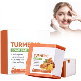 Turmeric Soap,Kurkuma Seife,Kurkuma Seife Aufhellende Feste Gesichtsseife,Kojisäure Seife Zur Hautaufhellung,Handgemachte Bio Naturseife,Seife Für Dunkle Flecken,Hyperpigmentierung,Glatte Haut