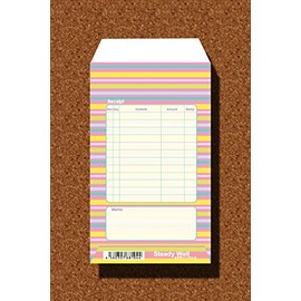 月謝袋 マルチボーダー ピンク 10枚