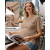Huukeay 3 Pack Women's Maternity Shirts Loose Fit Pregnancy Tunic