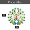 FMTAD Large Peacock Wall Clock Silent Non-Ticking,3D Creative Luxury Decorative
