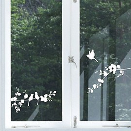 House Jida GWS-86 Wall Stickers, Kotori and Branches, White