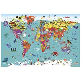 Collins Children's World Wall Map - 36.25 x 24.25 inch Poster - Folded