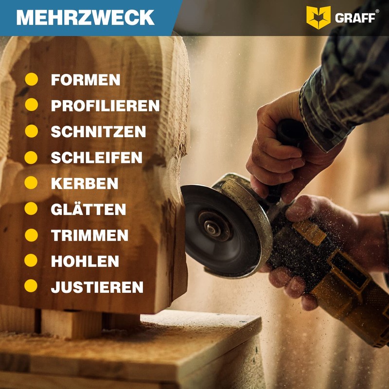 GRAFF Premium Wood Cutter Rasp Disc 125 mm for Carving